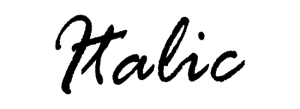 Lettertype Italic